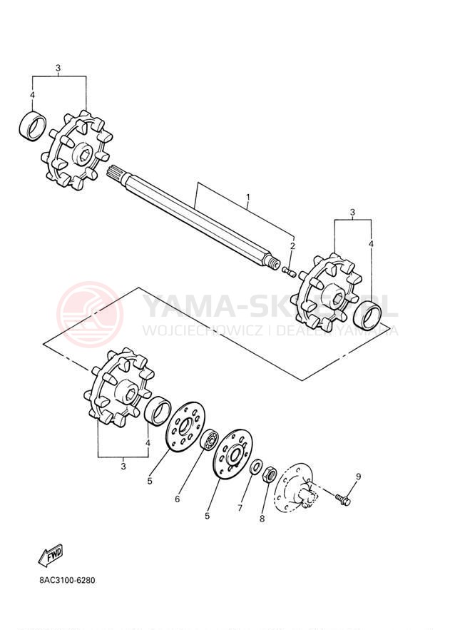 Schemat "Układ napędowy" do Yamaha VK540 III VK540EF