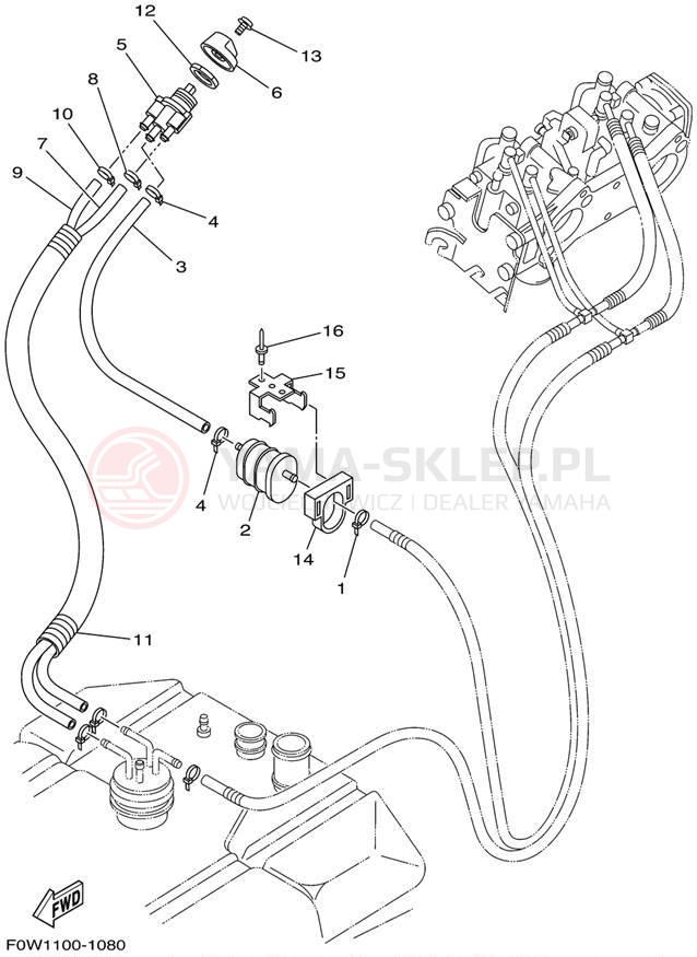 Schemat "Układ paliwowy" do Yamaha GP800R GP800AZ