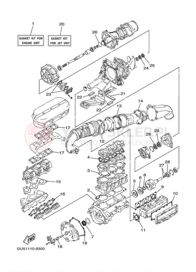 Schemat "Zestaw naprawczy" do Yamaha SUV1200 SV1200A