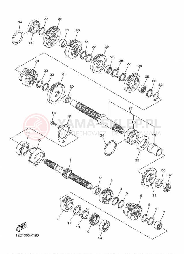 Schemat "Skrzynia biegów " do Yamaha FZS1 FZS10FGY/FZS10FCGY