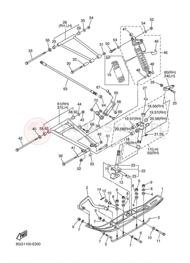 Schemat "płozy" do Yamaha VECTOR GT RS90GTW