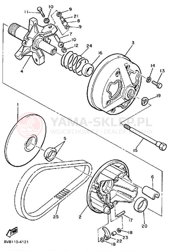 Schemat "PRIMARY SHEAVE" do Yamaha EXCITER EX570L