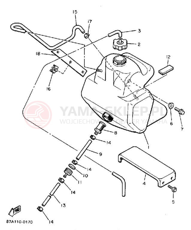 Schemat "zbiornik paliwa" do Yamaha SNOSPORT SV125R
