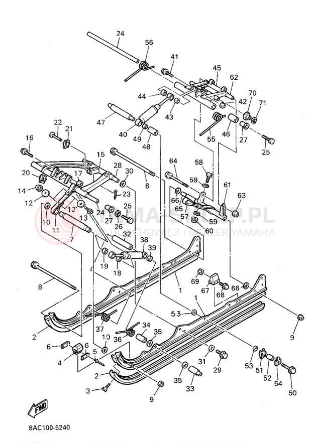 Schemat "Zawieszenie gąsiennicy" do Yamaha VK540 II VK540EV