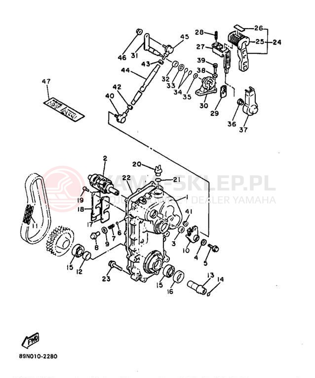 Schemat "Układ napędowy" do Yamaha VK540 II VK540EB