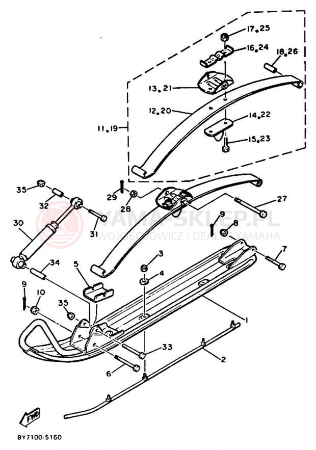 Schemat "płozy" do Yamaha XLV XL540N
