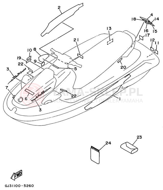 Schemat "Naklejki" do Yamaha WAVE VENTURE WVT700T