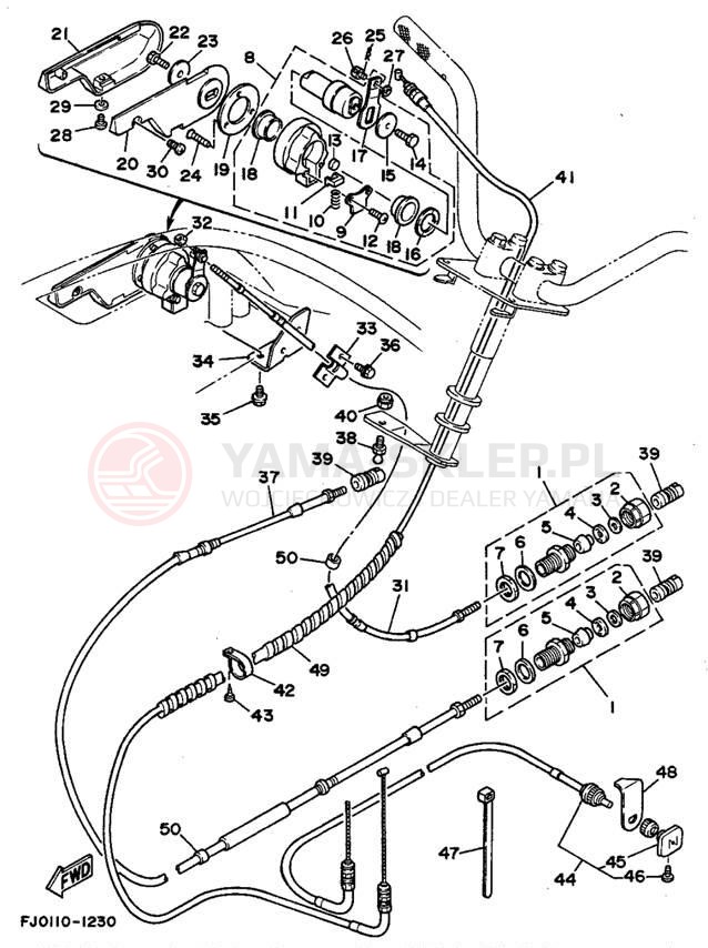 Schemat "Układ chlodzenia" do Yamaha WAVE RUNNER III WRA650P