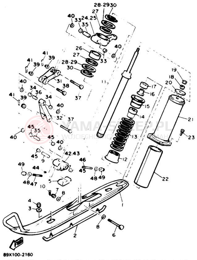 Schemat "płozy" do Yamaha ENTICER II LT ET410TRT