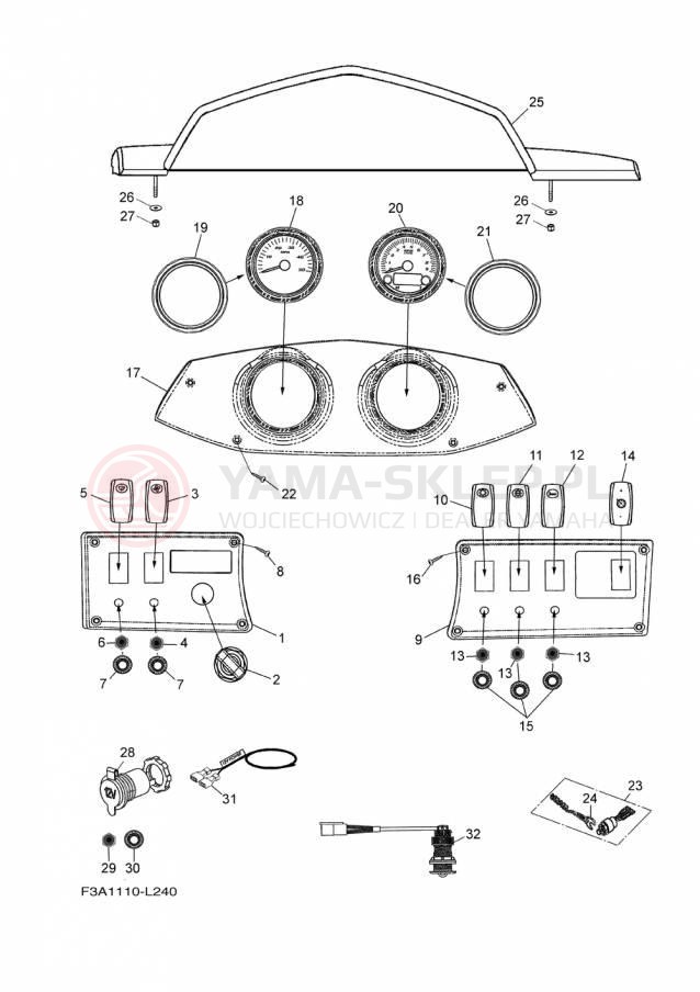 Schemat "układ elektryczny" do Yamaha SX190 RX1800CP/RX1800DP