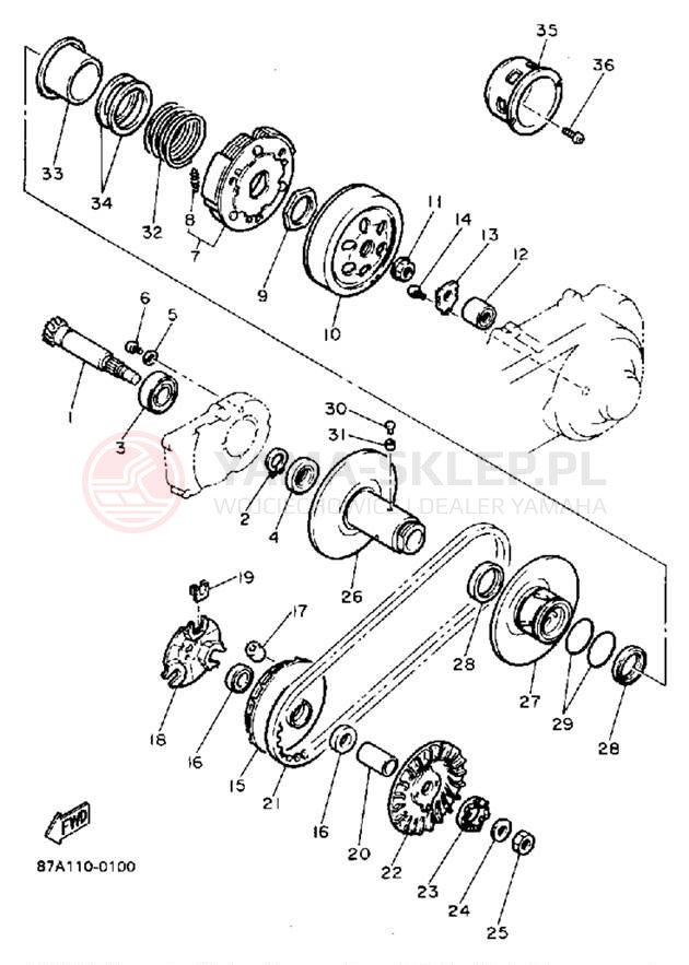 Schemat "sprzęgło" do Yamaha SNOSPORT SV125R