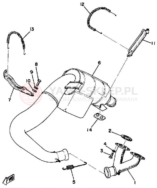Schemat "Wydech końcowy" do Yamaha EX440E