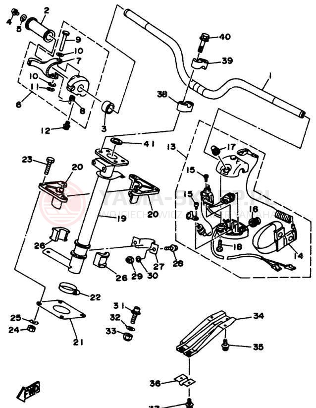 Schemat "Kierownica i osprzęt" do Yamaha WAVE BLASTER II WB760V
