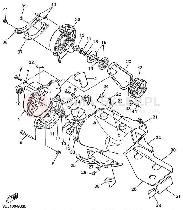 Schemat "Obudowa wentylatora" do Yamaha PHAZER 500 PZ500C