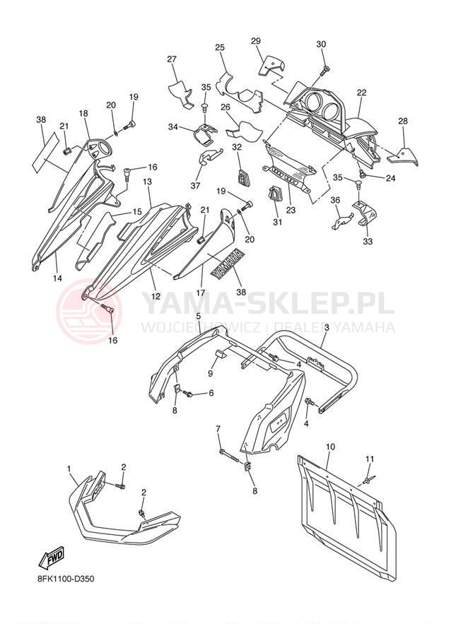 Schemat "zderzak" do Yamaha VECTOR MOUNTAIN RS90ML/RS90MSL