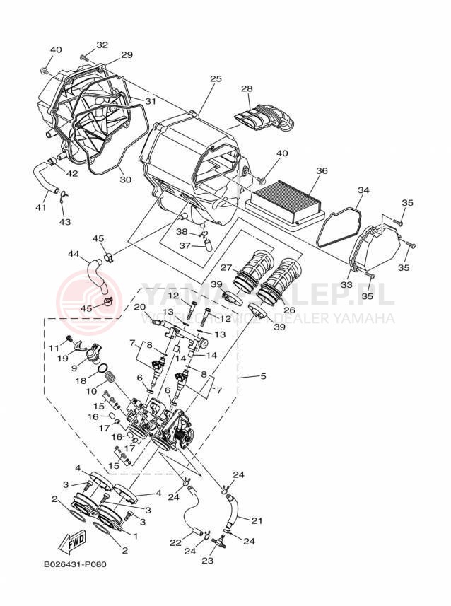 Schemat "Wtrysk paliwa" do Yamaha YZFR3 YZFR3FL/YZFR3FR/YZFR3FB
