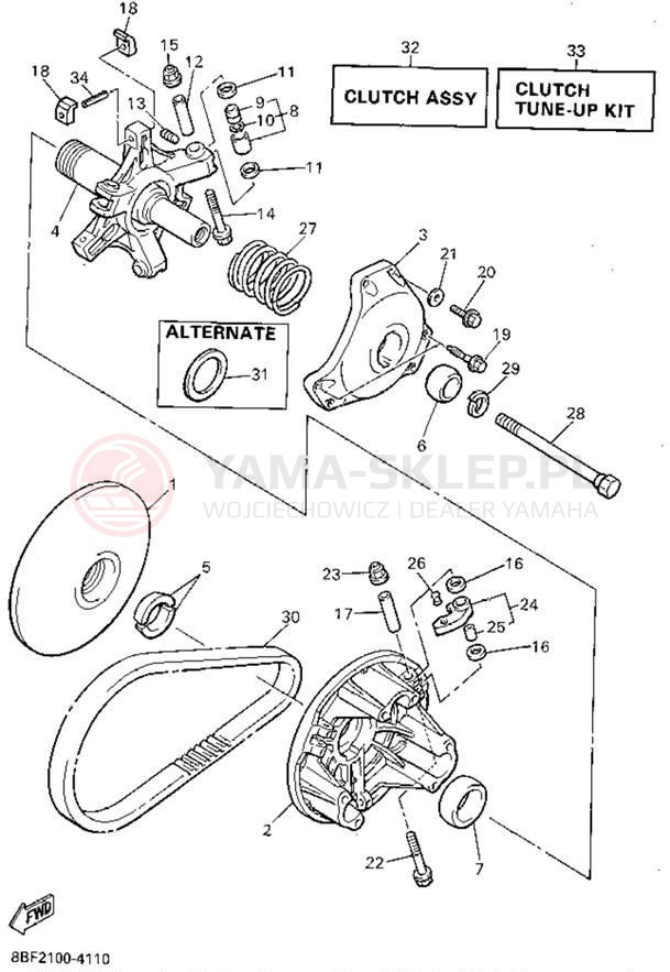 Schemat "PRIMARY SHEAVE" do Yamaha VENTURE XL VT480V