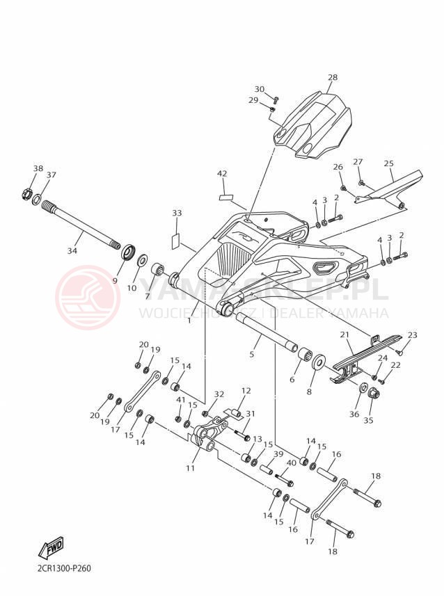 Schemat "wahacz" do Yamaha YZFR1M YZFR1MF/YZFR1MFC