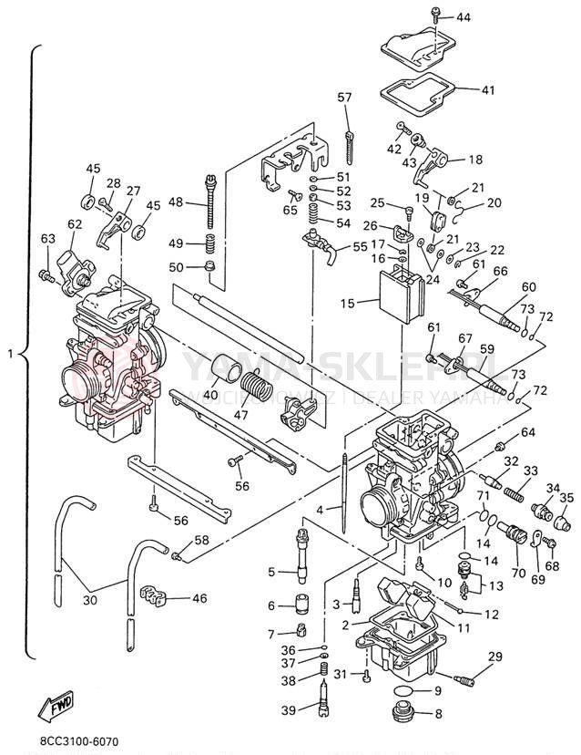 Schemat "Gaźnik" do Yamaha VMAX 600 MOUNTAIN MAX VX600STW