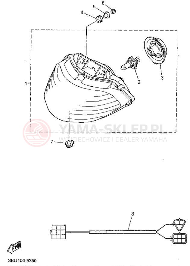 Schemat "Lampa przód" do Yamaha VMAX-4 800 VX800V