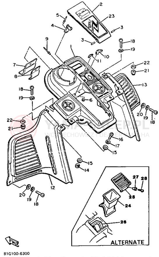 Schemat "INSTRUMENT PANEL" do Yamaha SRV SR540J