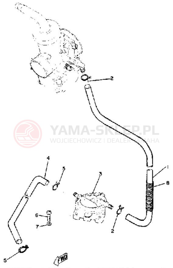 Schemat "PIPING" do Yamaha EX340/EX440