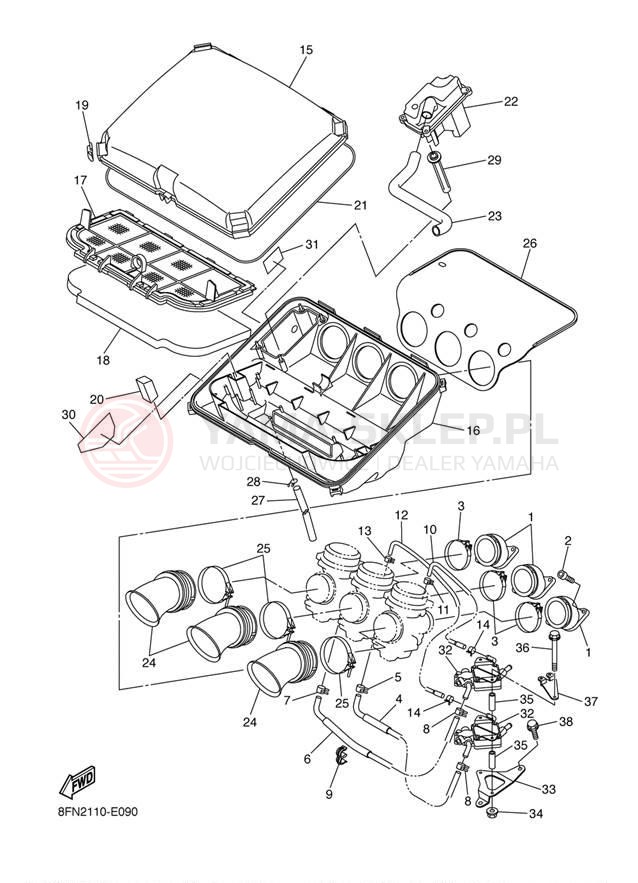 Schemat "Wtrysk paliwa" do Yamaha VK PROFESSIONAL VK10L