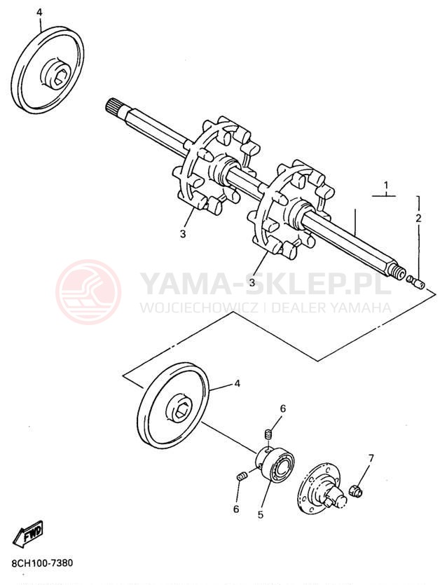 Schemat "Układ napędowy" do Yamaha VMAX 600 SX VX600SXA/VX700SXA