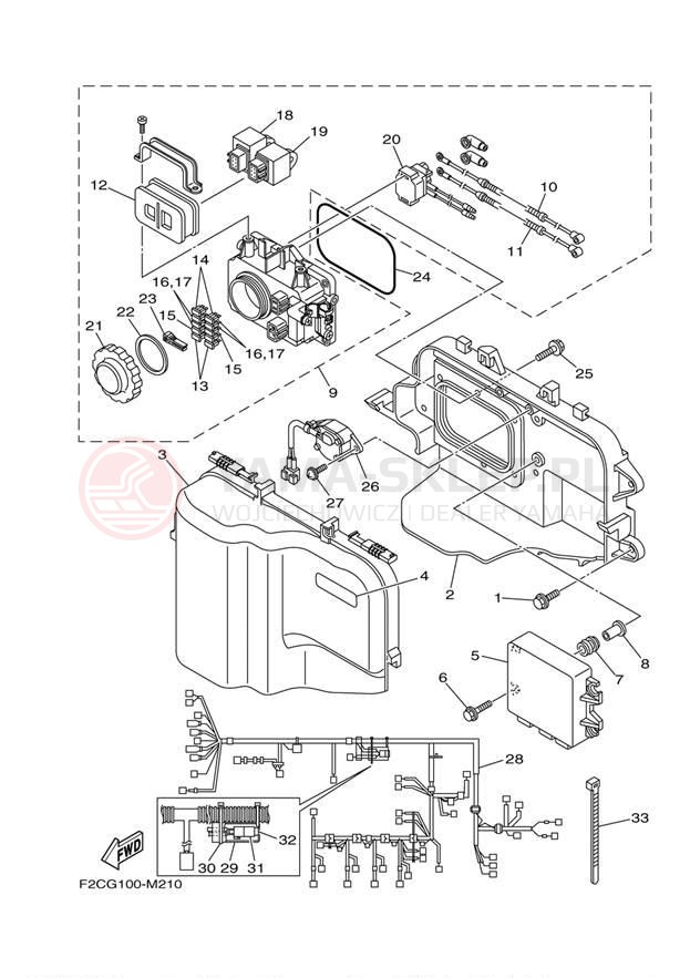 Schemat "układ elektryczny" do Yamaha WAVERUNNER FZS GX1800AM