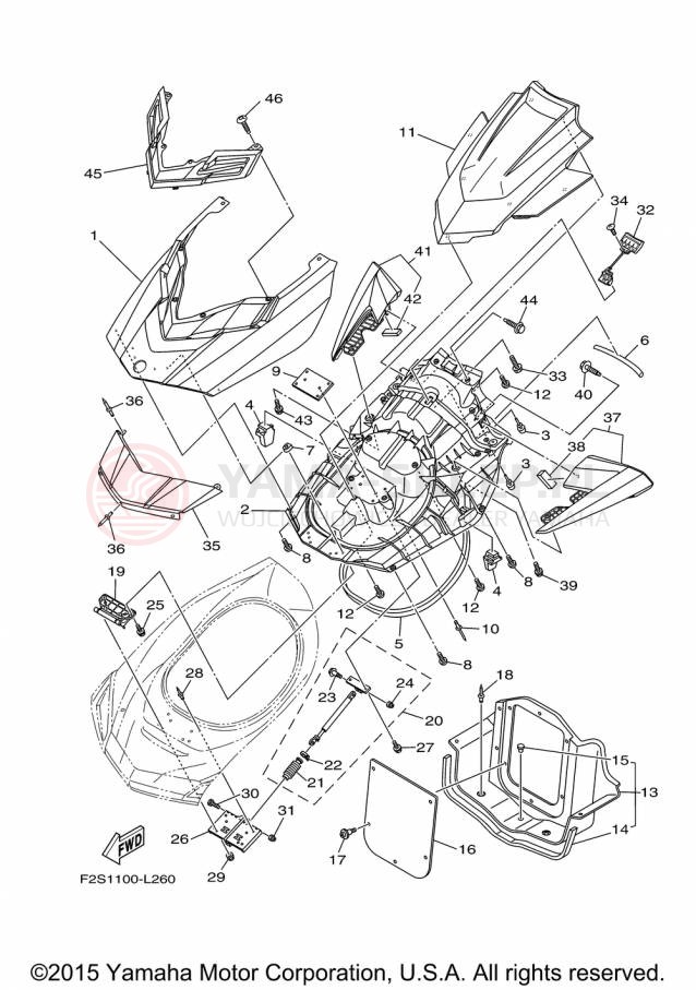 Schemat "ENGINE HATCH" do Yamaha FX CRUISER HO FB1800AP