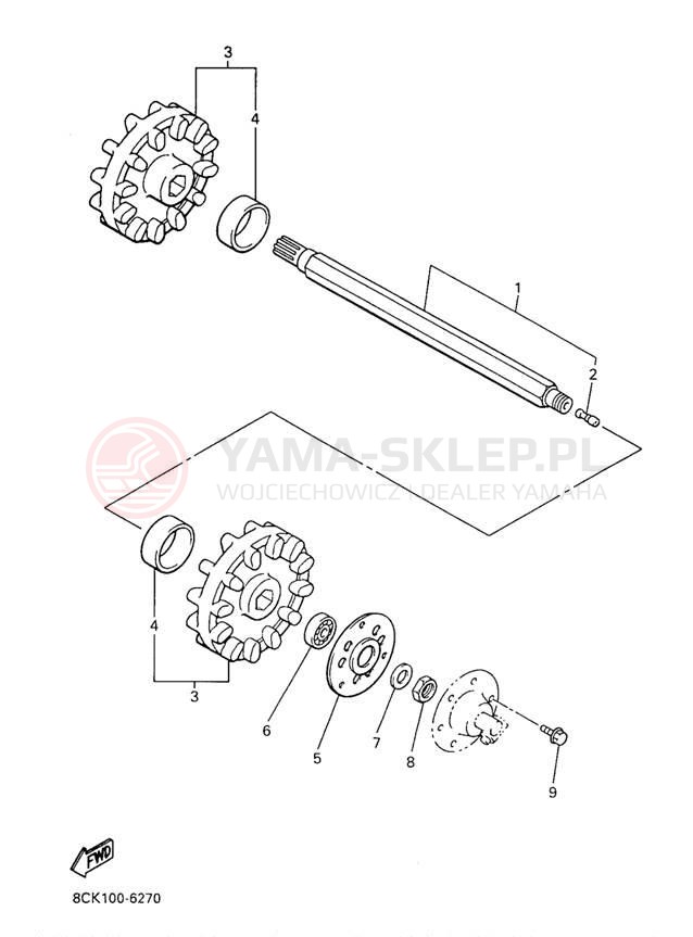Schemat "Układ napędowy" do Yamaha VENTURE TR VT480TRA