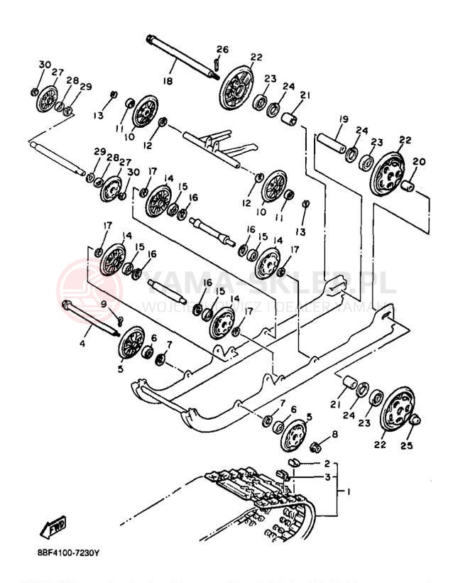Schemat "Zawieszenie gąsiennicy" do Yamaha PHAZER SS PZ480B