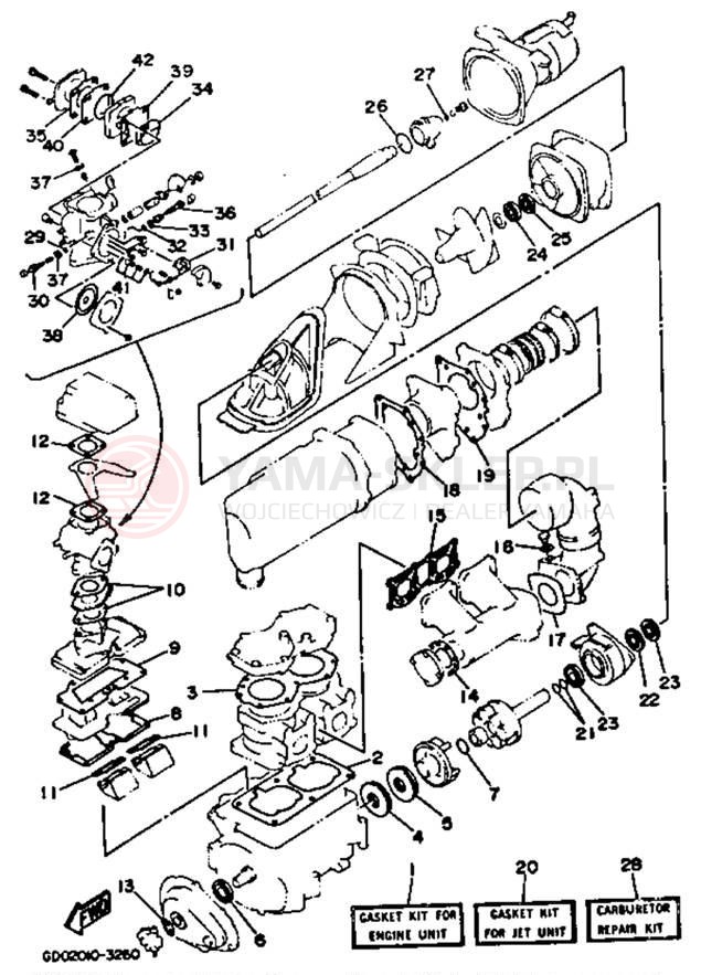 Schemat "Zestaw uszczelek" do Yamaha WAVE RUNNER PRO VXR WRB700R