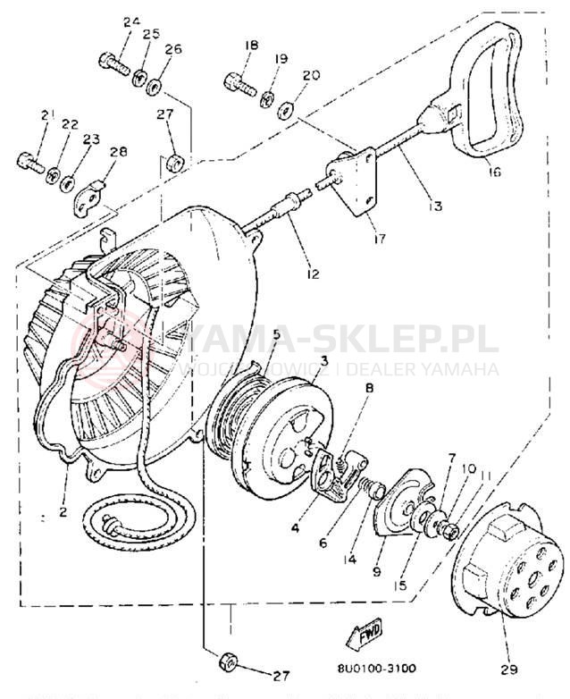 Schemat "rozrusznik" do Yamaha BRAVO LT (LONG TRACK) BR250TR