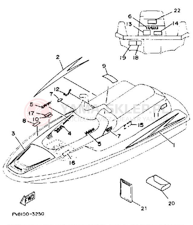 Schemat "Naklejki" do Yamaha WAVE RUNNER VXR WRB650R