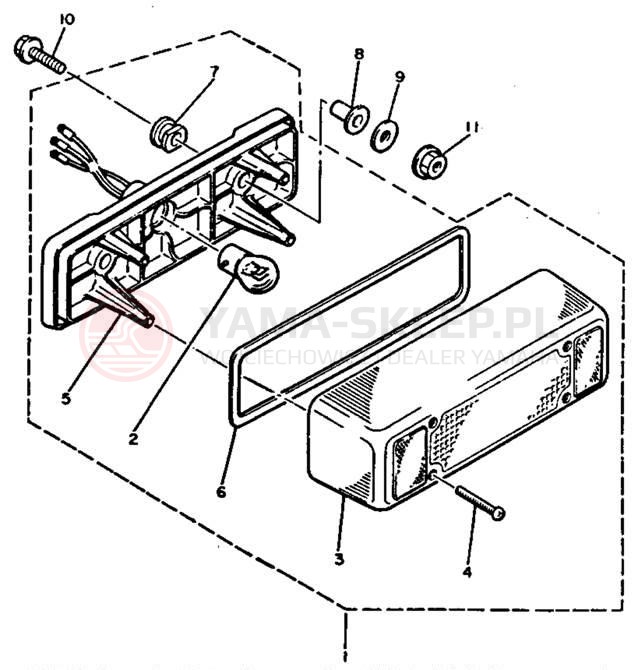 Schemat "lampa tył" do Yamaha VENTURE XL VT480T