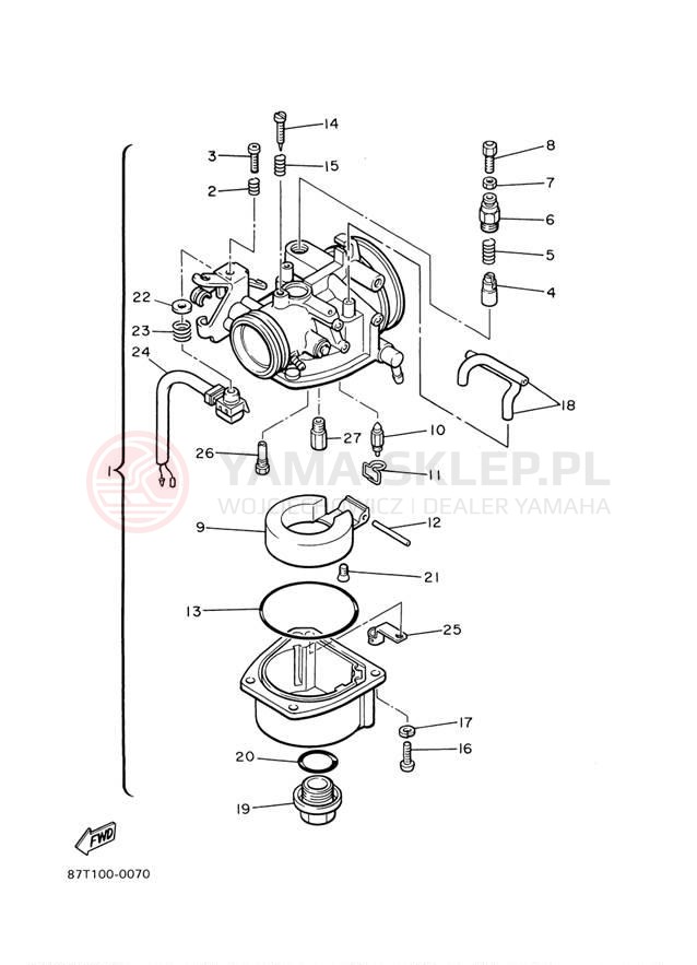 Schemat "Gaźnik" do Yamaha BR250TF