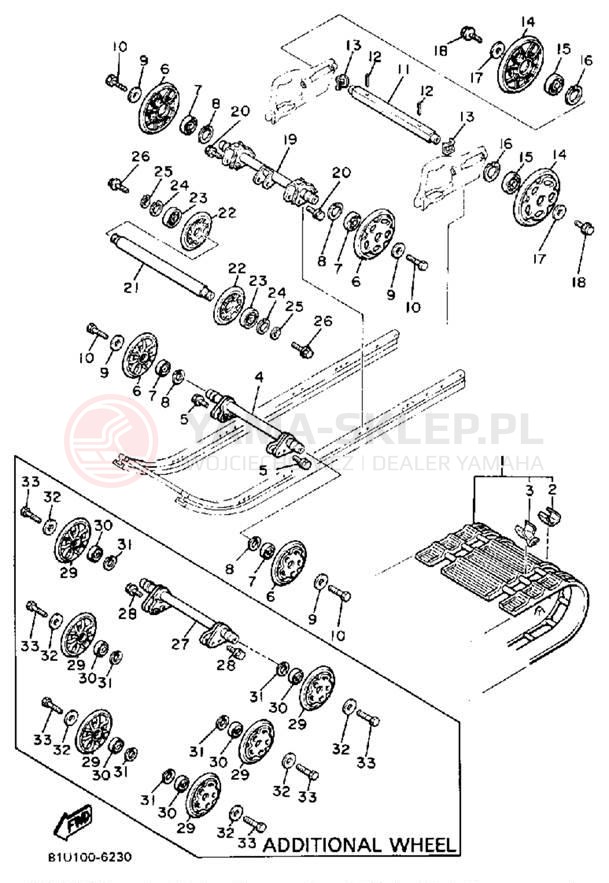 Schemat "Zawieszenie gąsiennicy" do Yamaha BRAVO T (LONG TRACK) BR250TM
