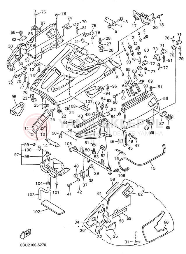 Schemat "Osłony" do Yamaha VMAX-4 800 VX800W