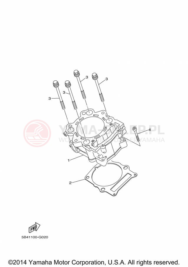 Schemat "cylinder" do Yamaha VIKING YXM700DFL