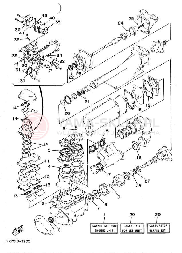 Schemat "Zestaw uszczelek" do Yamaha WAVERUNNER LX WR650R