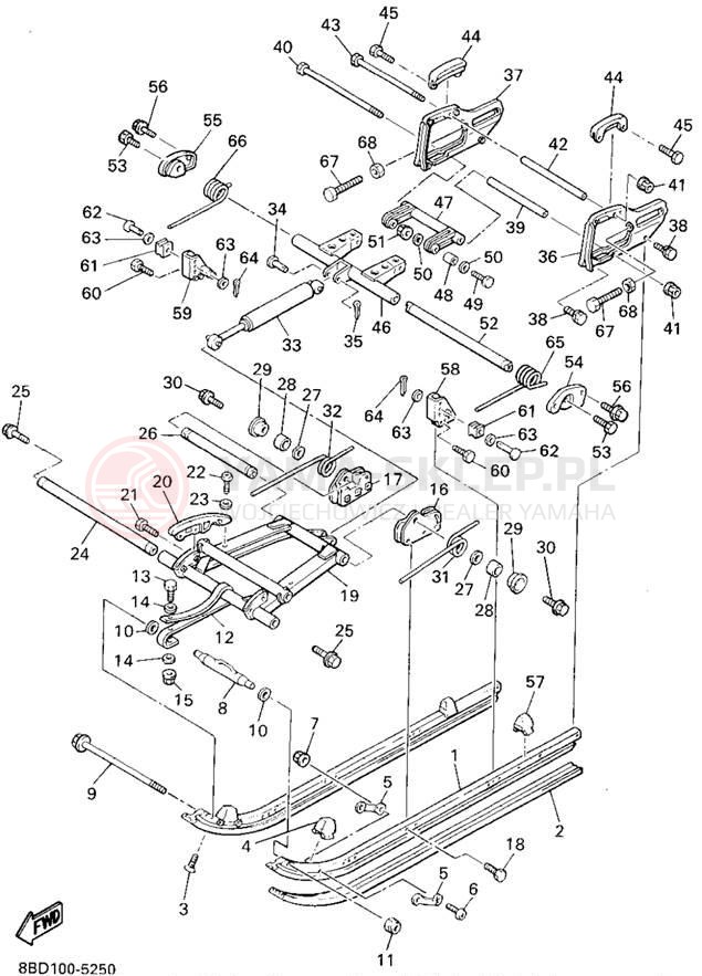 Schemat "Zawieszenie gąsiennicy" do Yamaha BRAVO LT BR250TV