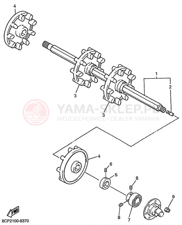 Schemat "Układ napędowy" do Yamaha MOUNTAIN MAX 600 MM600PC