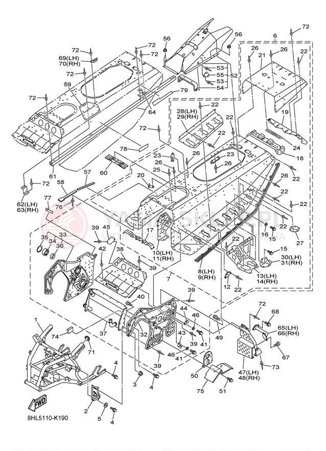 Schemat "rama" do Yamaha FX NYTRO XTX FX10XTAL/FX10XTAW