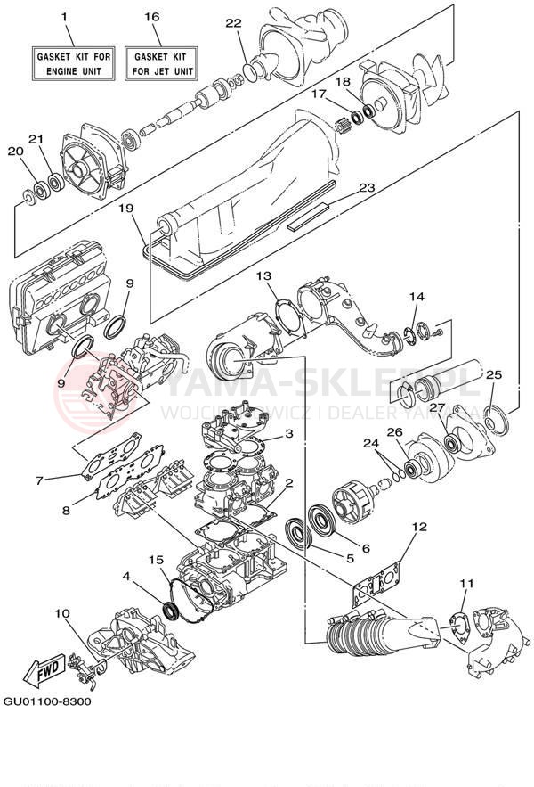 Schemat "Zestaw naprawczy" do Yamaha WAVE RUNNER GP800 GP800X
