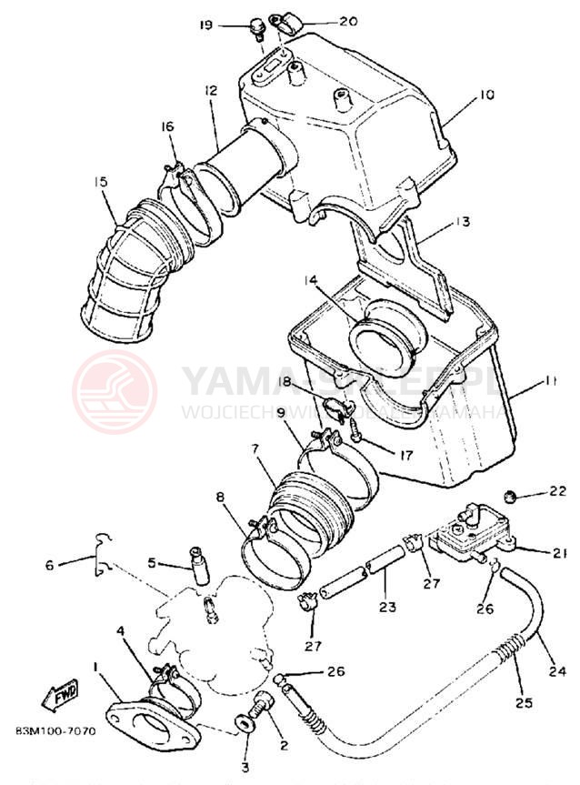 Schemat "Filtr powietrza" do Yamaha INVITER CF300L