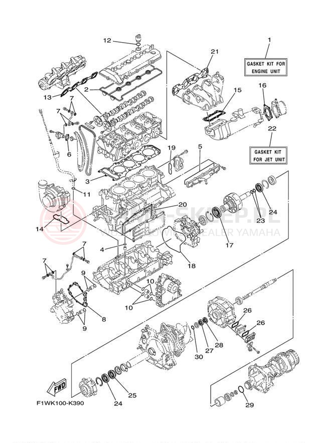 Schemat "Zestaw naprawczy" do Yamaha FX SUPER HIGH OUTPUT FX1800K