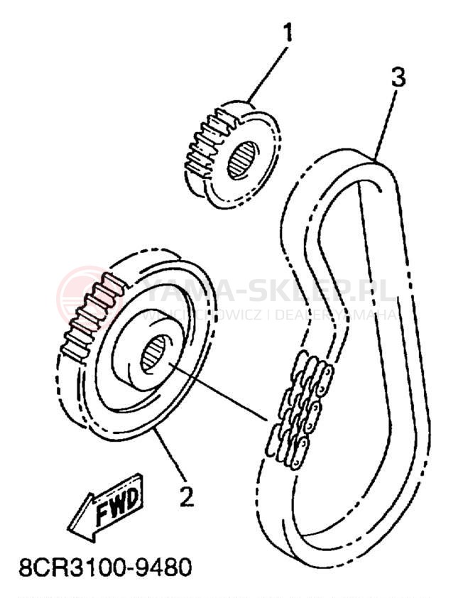 Schemat "DRIVE SETTING" do Yamaha MOUNTAIN MAX 600 MM600PC