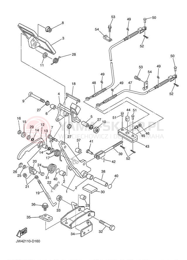 Schemat "hamulec" do Yamaha PRO HAULER 700 2WD YXP700AVL