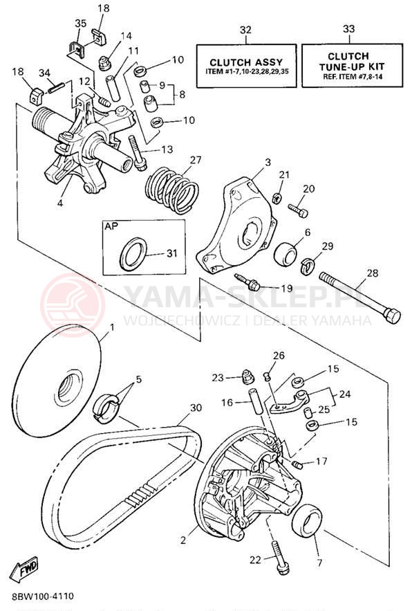 Schemat "PRIMARY SHEAVE" do Yamaha VMAX-4 VX750U